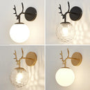 Axyaa Vintage Round Wall Sconce Black Golden E27 Bedside Lamp Retro Living Room Lighting
