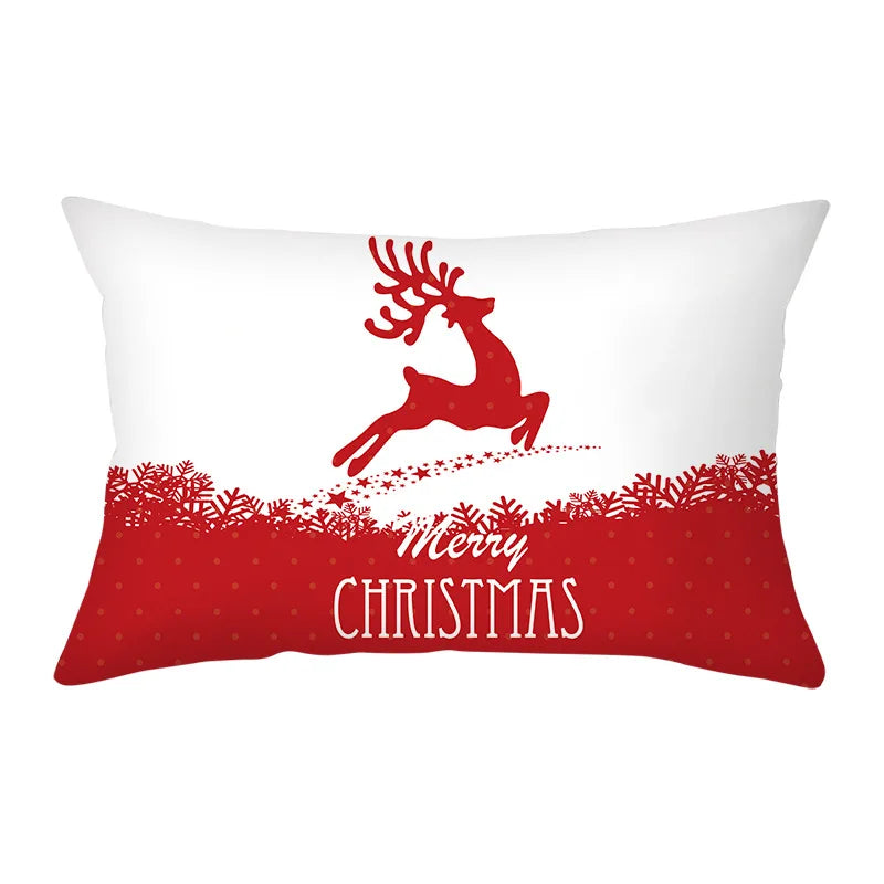 Axyaa Snowman Alphabet Print Pillowcase - Festive Rectangular Cushion Cover
