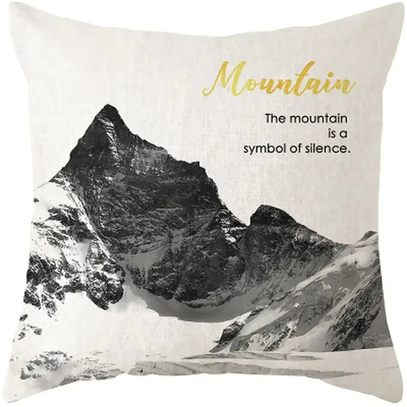 Axyaa Plants Print Linen Cushion Cover for Stylish Home Decor 45*45cm