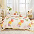 Axyaa Nordic Flower Print Plush Flannel Blanket, Soft Throw for Sofa Couch Bed
