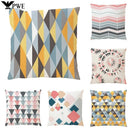 Axyaa Geometric Pattern Linen Pillowcase for Home Sofa Decoration