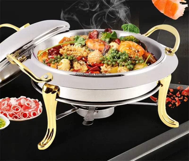 Axya Stainless Steel Alcohol Pot Dry Gold Small Hotpot Wedding Chafing Dish