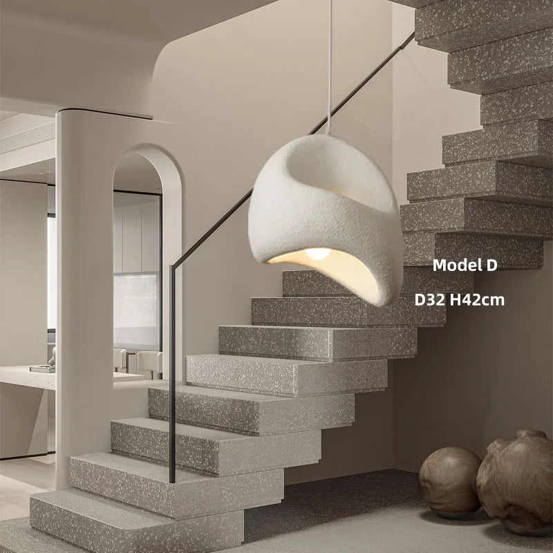Axyaa Wabi Sabi Resin Pendant Chandelier- Irregular Loft LED Lighting