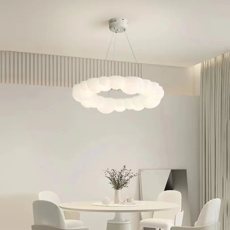 Axya Nordic Cloud Chandelier: Modern Bubble Pendant Lamp for Home Decor