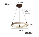 Axyaa Natural White Stone LED Chandelier Wood Deco Fixture
