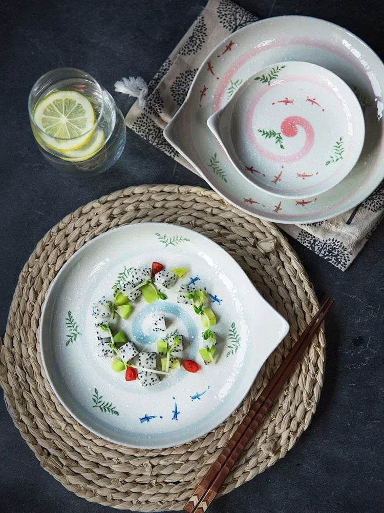Axya Japanese Style Cat Ceramic Snack Plate Household Tableware