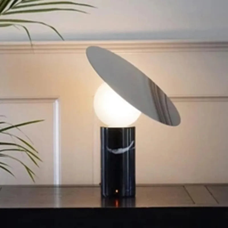 Axyaa Marble Living Room Lamp: Nordic Designer Bedside Art Ball Learning Light