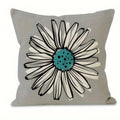 Axyaa Blue Gray Floral Pattern Printing Pillowcase - Fashionable Home Furnishing