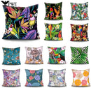 Axyaa Tropical Plant Parrot Decorative Pillow Cover - Flowers Sofa Cushion Case