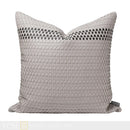 Axyaa Modern Luxe Leather Woven Throw Pillow Set
