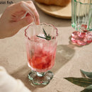 Axya Flower Glass Cups: High Foot Drinkware for Juice, Wine, and More