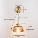 Axyaa Nordic Copper Glass LED Wall Light for Living Room, Bedroom, Bar - Modern Design