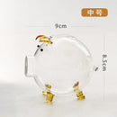 Axyaa Glass Piggy Bank for Gold Beans Storage - Mini Wish Bottle