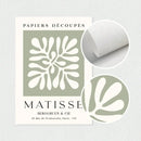 Sage Green Spring Flower Matisse Art Canvas Set by Axyaa