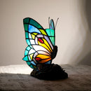 Mediterranean Butterfly Stained Glass Table Lamp by Axyaa for Vintage Living Room