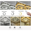 Axyaa Stainless Steel Crystal Ceiling Light - Modern Minimalist, Luxurious High-End Living Room Light