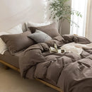 Axyaa Light Chocolate Brown King Size Washed Cotton Duvet Cover