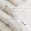 Axyaa Luxury Faux Fur Plaid Throw Blanket for Sofa and Bed