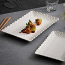 Axyaa Relief Flower Ceramic Sushi Plate Set