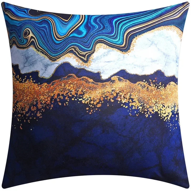 Yellow Grey Flower Pillowcase 45cm Double-Sided Print Cover for Home Decor by Axyaa
