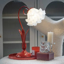 Axyaa Nordic LED Ceramic Table Lamp with Fabric Shade for Stylish Home Lighting
