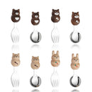 Axyaa Cute Bear Rabbit Cat Stainless Steel Fruit Fork Dessert Spoon