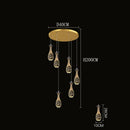 Axyaa Crystal Chandelier Stair Pendant Lamp - Modern Living Room Interior Lighting