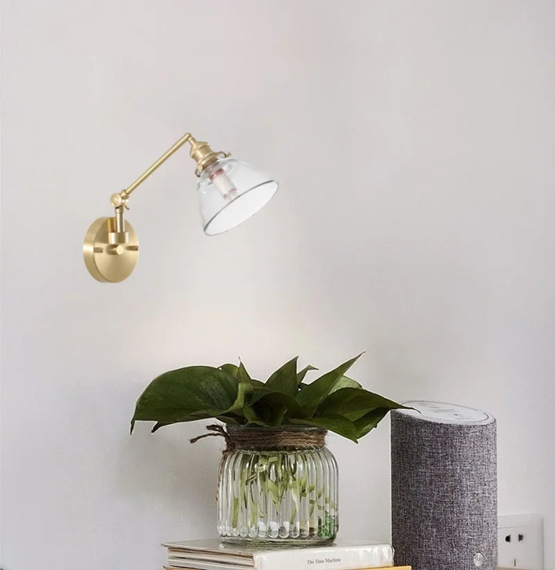 Axyaa Clear Glass LED Wall Sconce with Switch - Nordic Minimalism Wand Lampen