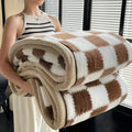 Axyaa Fluffy Fleece Half Sides Blanket for Warmth, Sofa Throws, Napping, & Shawl