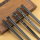 Axyaa Alloy Sushi Chopsticks Set: Commercial Grade, Anti-slip, Durable, 5 Pairs