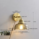 Axyaa Japanese Style Copper Glass LED Wall Lamp for Home Decor