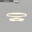 Axyaa White Ring LED Pendant Chandelier for Modern Home Decor and Indoor Lighting