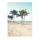 Axyaa Seaside Coconut Tree Canvas Painting: Nordic Beach Wall Art Print