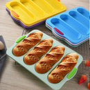 Axyaa 4-Grid Silicone French Bread Baking Mold - Nonstick Baguette Tray