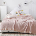 Axyaa Cotton Knitted Waffle Blanket - Soft Japanese Embossed Plaid Throw