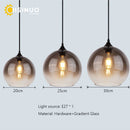 Axyaa Nordic Glass Bubble Pendant Light - Retro Industrial E27 Lamp for Home, Kitchen, Cafe