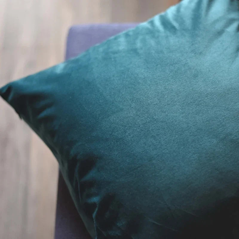 Blue Velvet Cushion Cover for Stylish Home Decor by Axyaa
