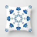Blue Pattern Cushion Cover 45*45cm Pillowcase for Bedroom Sofa Home Decor by Axyaa