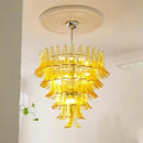 Axyaa Glass Petals Pendant Light - Colorful Tiered Hanging Lamp for Home Lighting