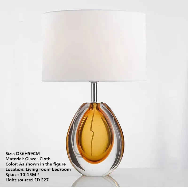 Axyaa Nordic Modern Glaze Table Lamp for Living Room, Bedroom, Hotel - LED Desk Light