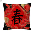 Axyaa Chinese New Year Printed Cushion Cover for Bed and Sofa