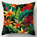 Axyaa Tropical Flowers & Birds Pillow Cover - Sofa Bedroom Car Cushion Cover