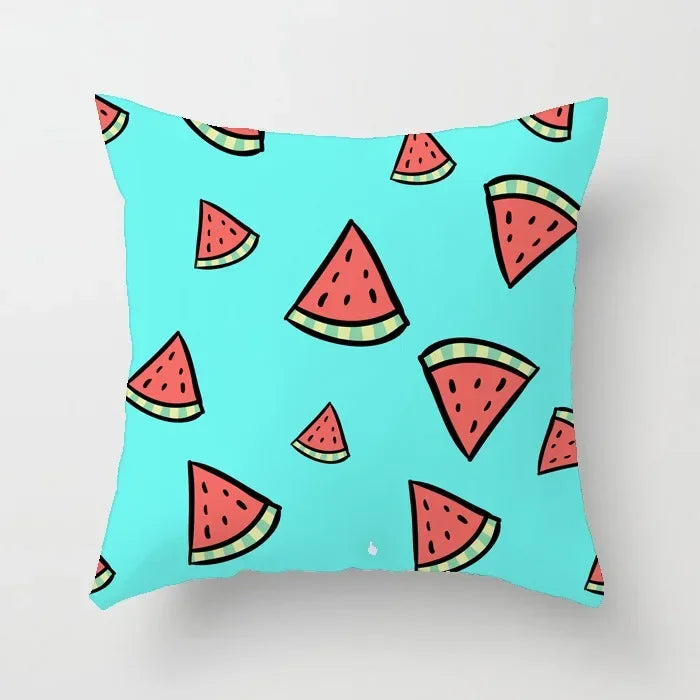 Axyaa Cartoon Watermelon Banana Print Seat Cushion Cover