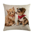 Axyaa Pet Animal Print Linen Pillowcase 45*45cm for Office Sofa Decoration