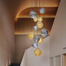 Axyaa Glass Ball Pendant LED Chandelier for Home Decor