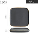 Axyaa Black Frosted Ceramic Steak Plates Set - Western Specialty Tableware