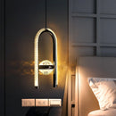 Axyaa Crystal Pearl LED Pendant Chandelier in Black/Gold Finish for Modern Home Décor