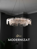 Axyaa Glass Chandelier: Modern Italian Style, Postmodern Design for Bedroom, Living Room, Dining Room