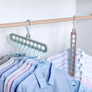 Axyaa 9-hole Clothes Hanger Organizer Rotating Storage Rack for Wardrobe and Drying