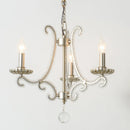 Axyaa Crystal Chandelier: French-style Silver LED Pendant Light, Retro E14 Bar Lamp